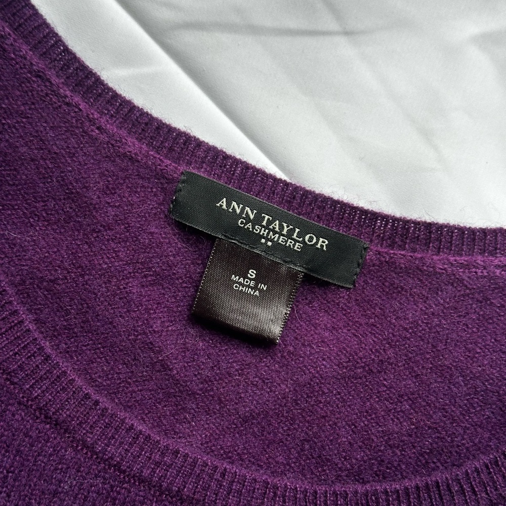Ann Taylor Purple Cashmere Sweater View 2